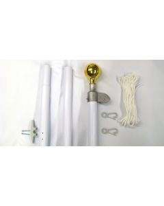 18ft Residential Flagpole Kit - House Flagpole - White