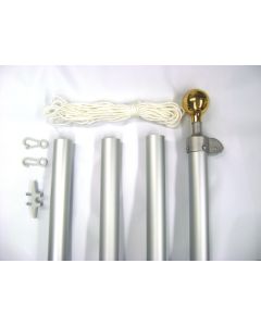20ft Residential Flagpole Kit - House Flagpole - Anodized Aluminum - House Flagpole Kit